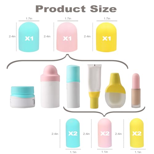 BLHLA 9 Pack Silicone Bottle Covers Leak Proof Travel Toiletries