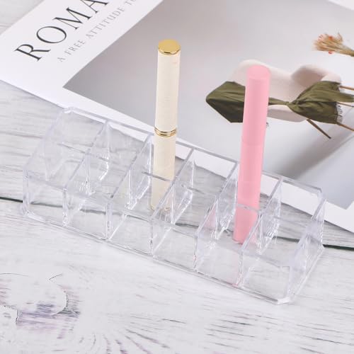 12-Slot Acrylic Lipstick Organizer Case - Stylish Storage Solution
