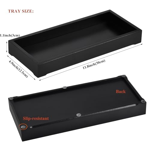 Acacia Wood Storage Tray with Soap Dish - Multi-Purpose Organizer