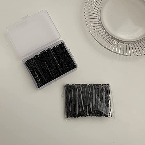 TAPBULL U Shaped Black Hair Pins - 60 Pack Metal Bun Pins with Storage Box