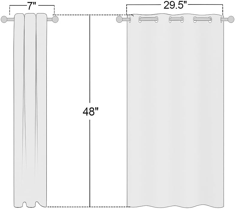 NICETOWN White Lightweight Curtain Panels - Non-Blackout Drapes for Bedroom & Dining Room | Set of 2, 42" W x 48" L