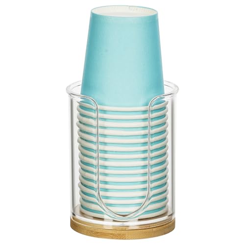 Acrylic Bathroom Cup Dispenser for 3 oz Disposable Cups, Clear Vanity Holder