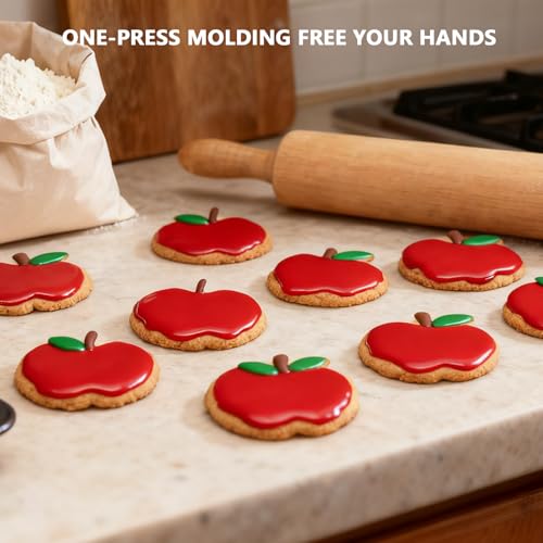 3-Piece Apple Cookie Cutter Set - Stainless Steel Fruit Shapes