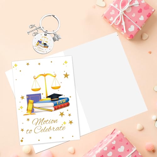 Law School Graduation Card Set with Keychain Charm - Gift for Graduates
