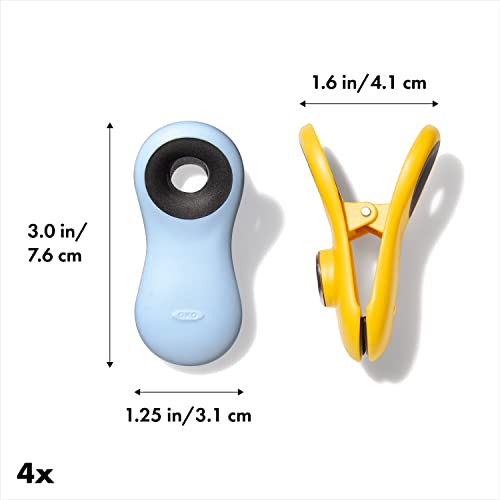 OXO Good Grips 4-Piece All-Purpose Magnetic Clips Set Navy Blue/Yellow/Red & Light Blue