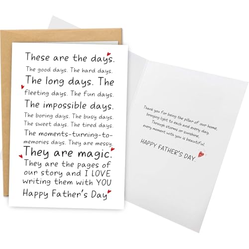 Sentimental Father's Day Card for Husband & Boyfriend - 8x5.3 Inch
