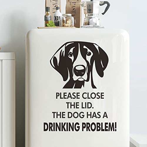 Funny Dog Toilet Seat Sticker - Please Close The Lid Removable Vinyl Decal