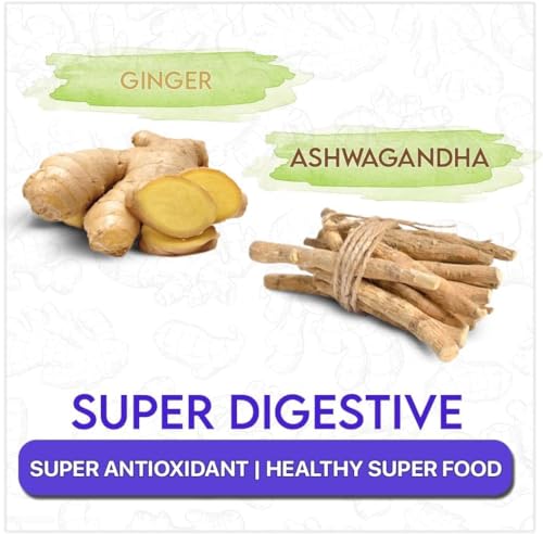 Ginger Ashwagandha Herbal Tea Bags - 10 Count, Caffeine Free
