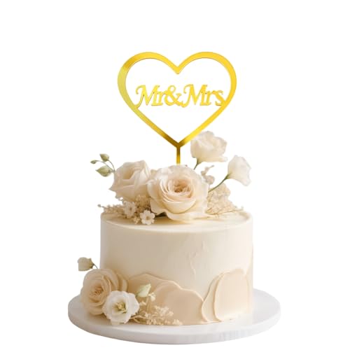 Elegant Mr and Mrs Acrylic Cake Topper for Weddings & Anniversaries