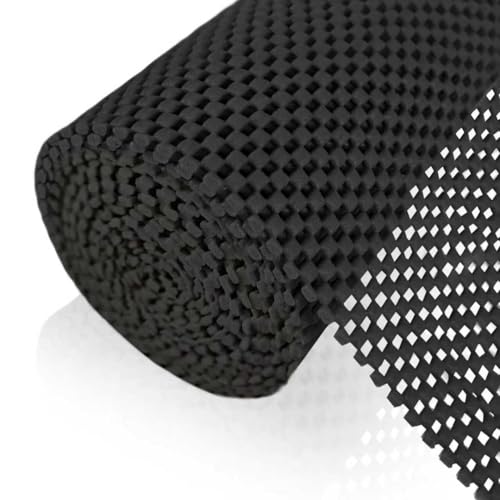 Non-Adhesive Shelf Liner for Kitchen Cabinets - Black, 12" x 120"