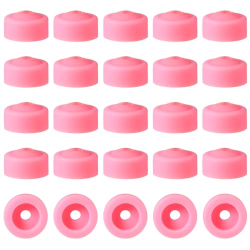Nail Drill Dust Guards 20 Pcs Silicone Bits Protector Covers Pink