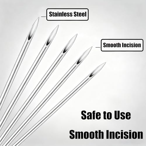 Body Piercing Needle Kit with Clamp Forceps and Sterile 316L Steel Needles
