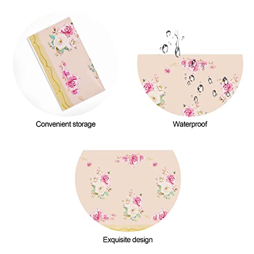 Floral Tablecloths for Tea Parties - 3 Pack Rectangular Covers