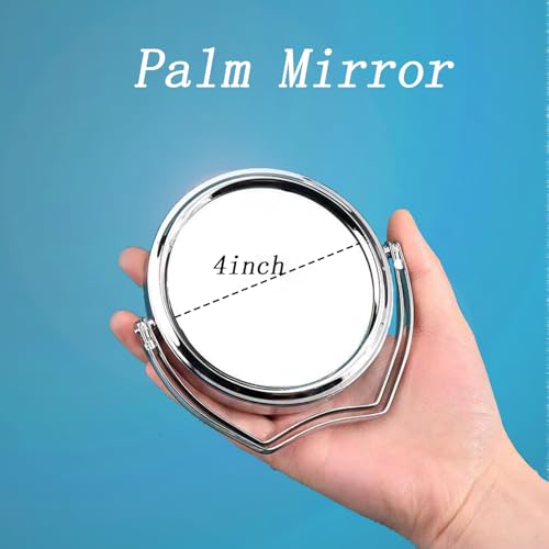 WMugthome 4-Inch Portable Makeup Mirror, 1X/3X Magnification Silver Desk Mirror