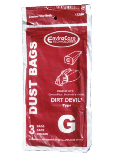 EnviroCare Replacement Vacuum Dust Bags for Royal Type G Hand Vacs (3 Pack)