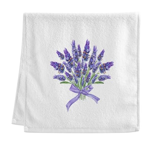 ALAZA Large Yellow Hand Towel, 100% Cotton Soft Absorbent Decorative Towel