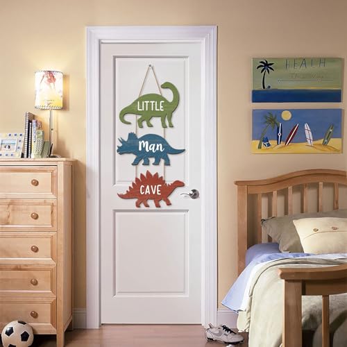 Dinosaur Hanging Sign for Boys Room - Little Man Cave Decor