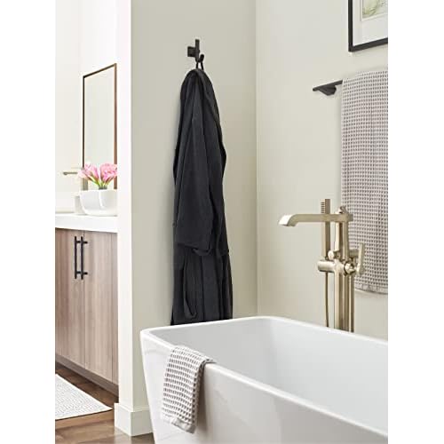 Amerock HBX36686MB | Burbank Single Prong Decorative Wall Hook | Matte Black Hook for Coats, Hats, Backpacks, Bags | Hooks for Bathroom, Bedroom, Closet, Entryway, Laundry Room, Office