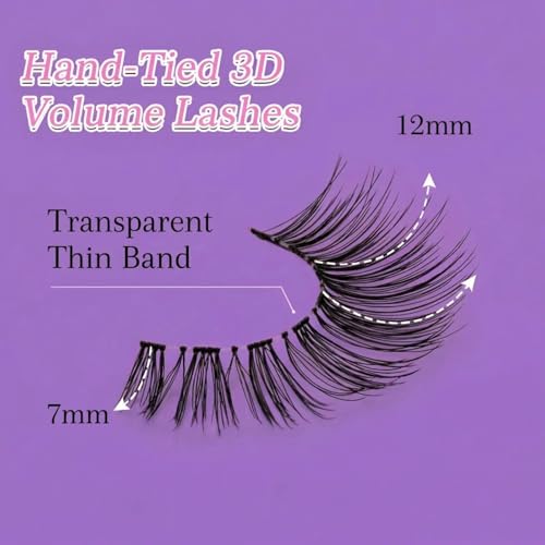LZM 14mm Wispy False Lashes Soft Long Eyelashes for Beginners with Glue