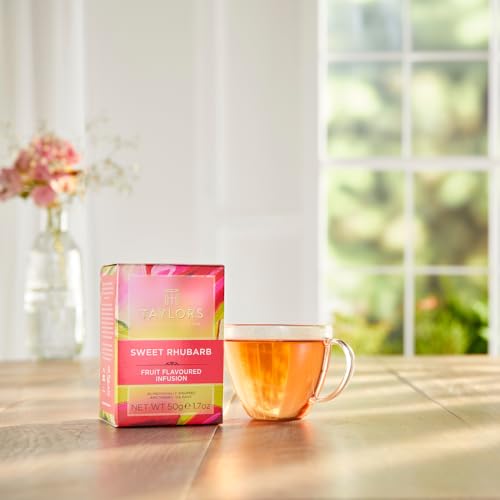 Taylors of Harrogate Sweet Rhubarb Herbal Tea Bags - 20ct Pack of 6