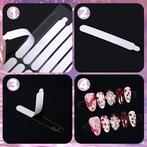 Double Sided Nail Tape Clear Adhesive Strips for Display 140 Pcs