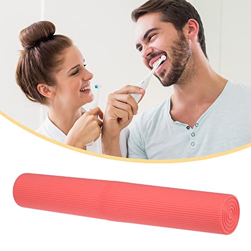VOCOSTE Red Travel Toothbrush Case, 7.87 x 1.18 Inch Plastic Holder