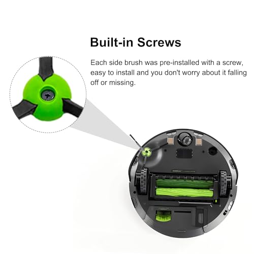 SENNII Replacement Side Brushes for iRobot Roomba J Series and E Series Vacuum Cleaners - Pack of 6 with Screwdriver