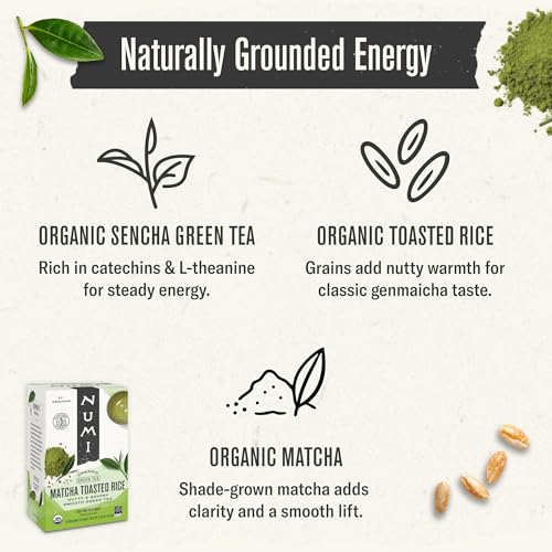 Numi Organic Matcha Toasted Rice Green Tea Bags - 18 Count