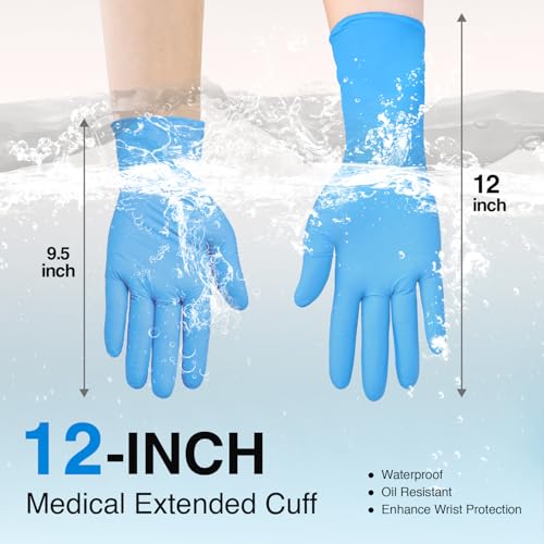 Schneider Disposable Medical Gloves Medium - Latex-Free, Powder-Free, 50 Pack, Extended Cuff