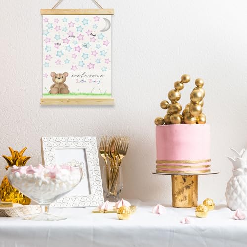 Bear Baby Shower Guest Book - Gender Reveal Canvas Decoration