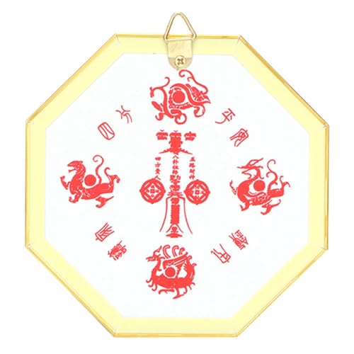 5.3in Traditional Feng Shui Bagua Mirror - Convex Alloy Wall Decor