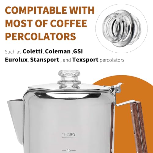 Pulems Coffee Percolator Glass Top Replacement - Heat Resistant