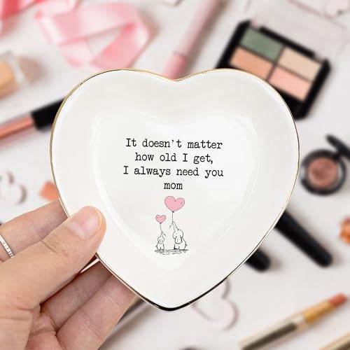 Heart-Shaped Mom Ring Dish - 'I Always Need You' Ceramic Trinket Holder