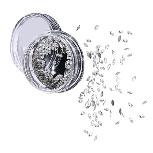 HEYZAKKA 50Pcs Mixed Zircon Crystal Nail Rhinestones Flatback 3D Gems