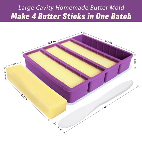 Large Silicone Butter Mold Set with Lid & Spatulas - Non-Stick