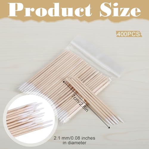 Apojgitn 400PCS Pointed Cotton Swabs with Wooden Sticks, Precision Applicators