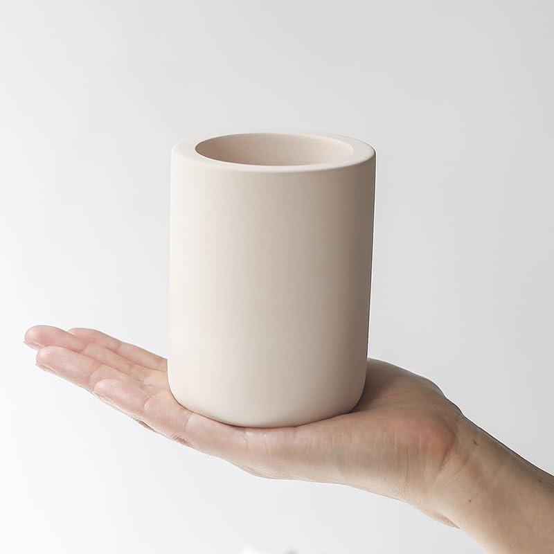 Selegna Diatomite Toothbrush Holder - Quick Drying Bathroom Organizer for Electric Toothbrushes | Beige