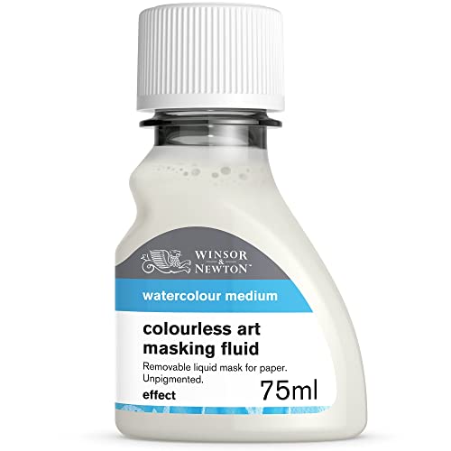 Winsor & Newton Watercolor Masking Fluid, Colorless, 75ml - 2.5oz Bottle for Art Protection