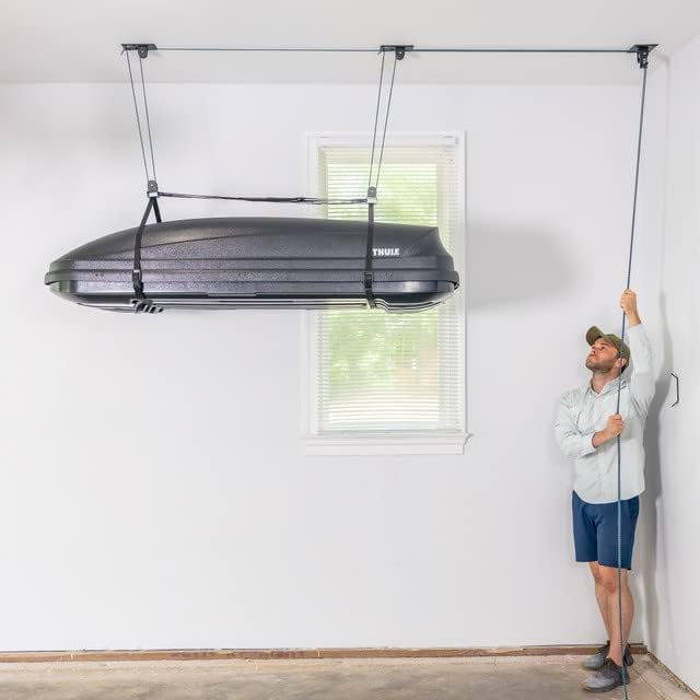 Teal Triangle Ceiling Storage Hoist - Heavy-Duty Garage Lift System for 150 lbs | Fits 8-10 ft Ceilings