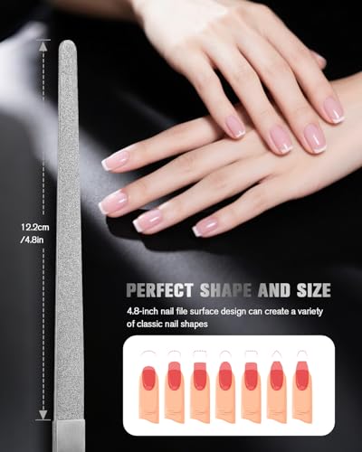 FERYES Stainless Steel Double-Sided Nail File with Anti-Slip Handle