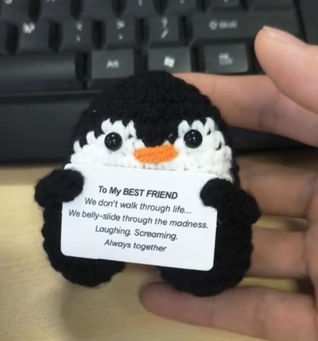 Handmade Crochet Mini Penguin Doll - Positive Gifts for Best Friends