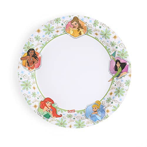 Glad Disney Princess Disposable Paper Plates, 8.5 in, 40 Ct