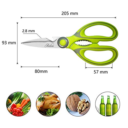 Acelone Heavy Duty Kitchen Shears - Ultra Sharp Stainless Steel Scissors for Meat, Vegetables, and More