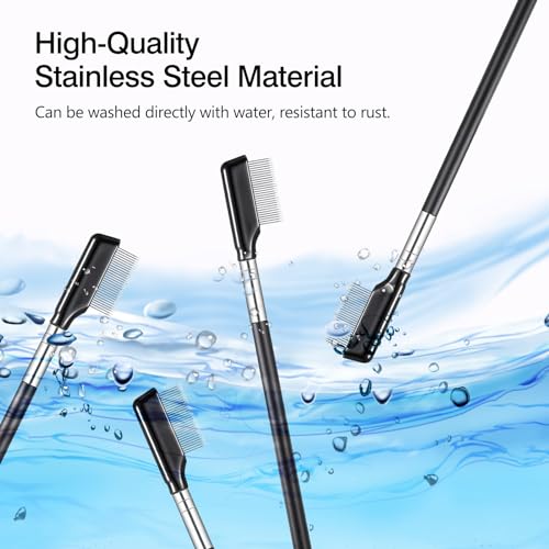 Kootinn 4-Pack Metal Eyelash Combs - Stainless Steel Lash Separator