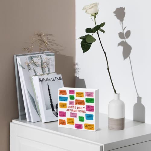 Inspirational Wooden Box Sign for Nurses - Desk Decor & Affirmations