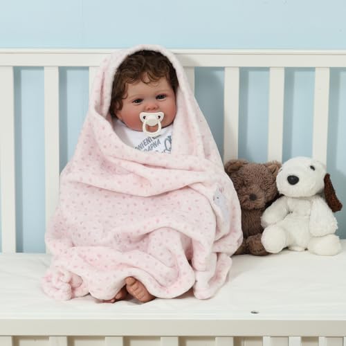 CREVENT Baby Blankets Set - 30''x40'' Fluffy Giraffe & Cat Design