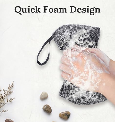 Exfoliating Bar Soap Pouch & Scrubber Bag 4-Pack - Nylon Soap Saver