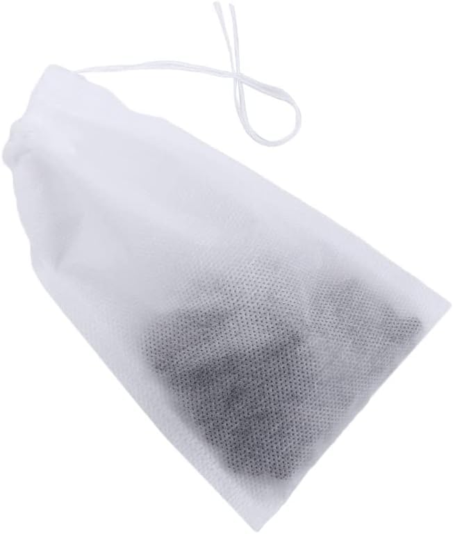 Disposable Empty Tea Bags with Drawstring 10x15cm for Loose Leaf Tea 100 Pcs