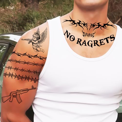 FANRUI Barbed Wire Temporary Tattoos Y2K Tramp Stamp Fake Tattoos