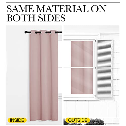 NICETOWN Blush Pink Blackout Curtains, 42" x 54" Thermal Insulated Grommet Drapes (2 Panels)